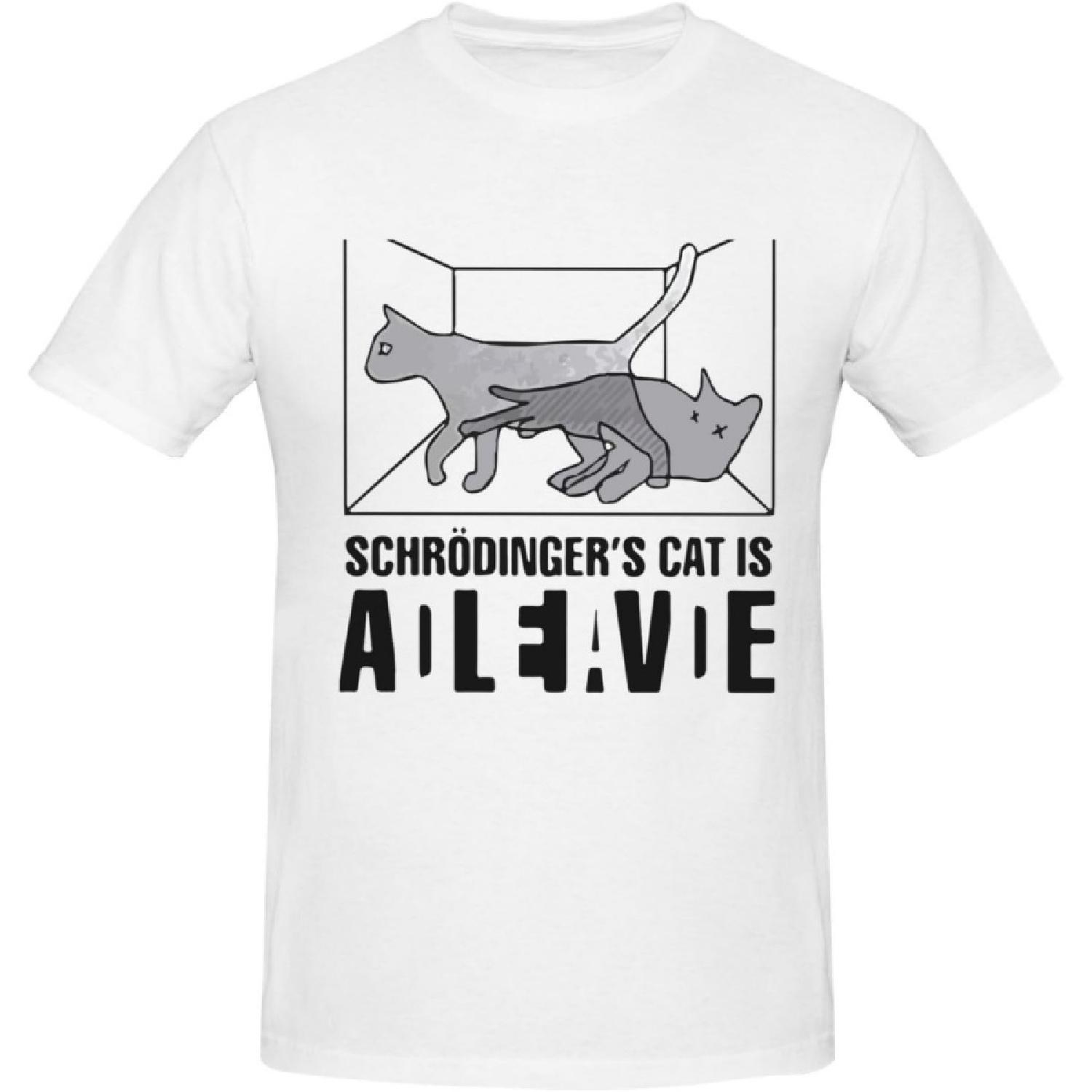 xhaxhi Men s t-Shirt Schrödinger s cat Short Sleeve T-Shirt for Men Workout Shirts Running Shirts S