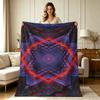 Soft Flannel Throw Blanket with Psychedelic Geometric Kaleidoscope Print All Season Warm Cozy Lightweight Blanket for Sofa Couch Bed Office Living Roo