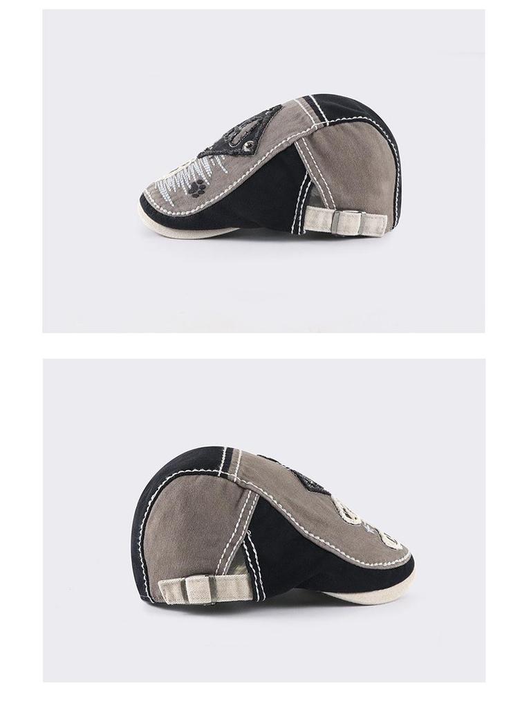 Gewaschene Retro Sommerhüte für Männer, Frauen und Kinder: Britischer Koreanischer Stil Flache Kappe & Baseballkappe