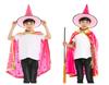 Sydanne Kids Magician Wizard Cloak Hat Cosplay Costume Hot Stamping Five-pointed Star Cloak Party Costume Halloween Costume