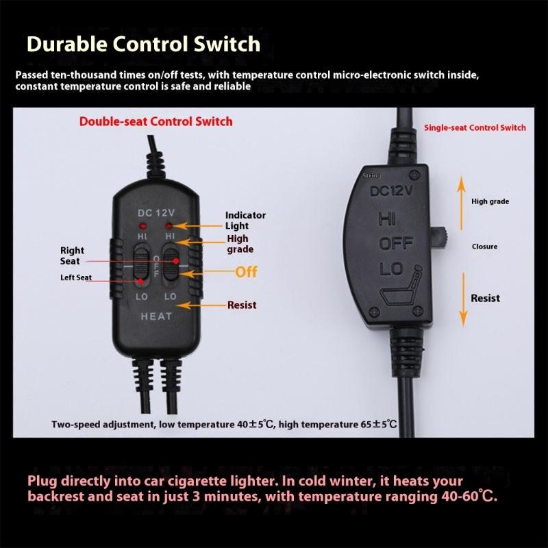 Quick Heat 12V Automotive Cushion Breathable Cotton Construction Anti Slip Base Winter Comfort Rapid Warmth Technology