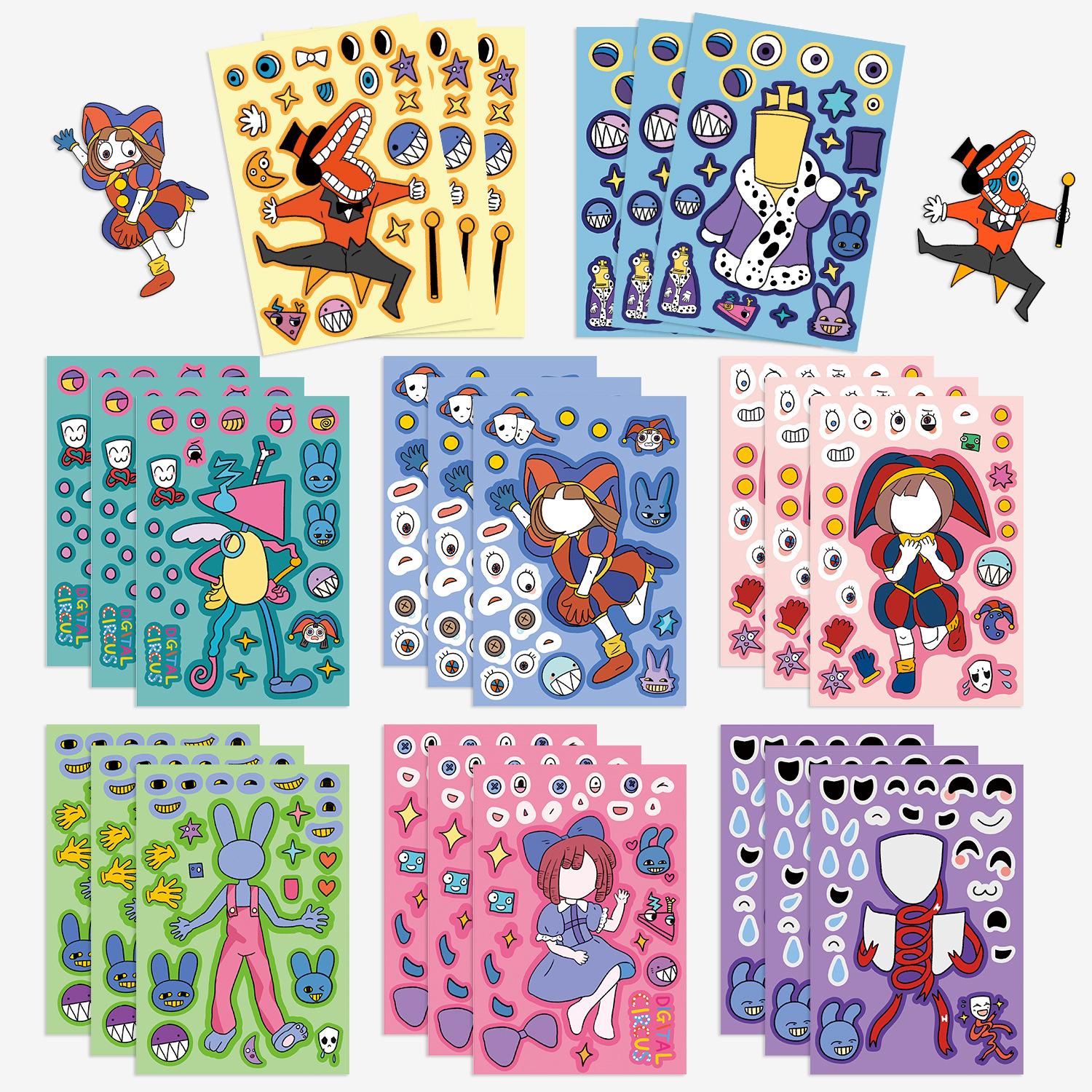 

8 Digital Circus Collage Hands-on DIY Mobile Phone Case Laptop Decoration Can Be Waterproof