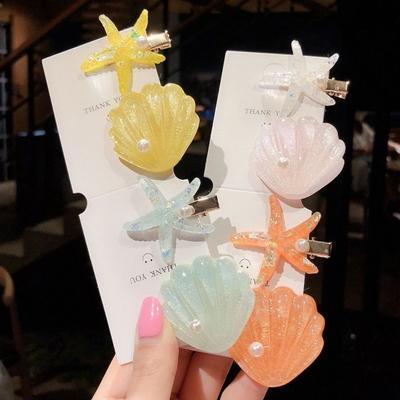 Artificial Starfish Seashell Hair Clips Ocean Series Barrette Mermaid Accessories Hairpins  Girls