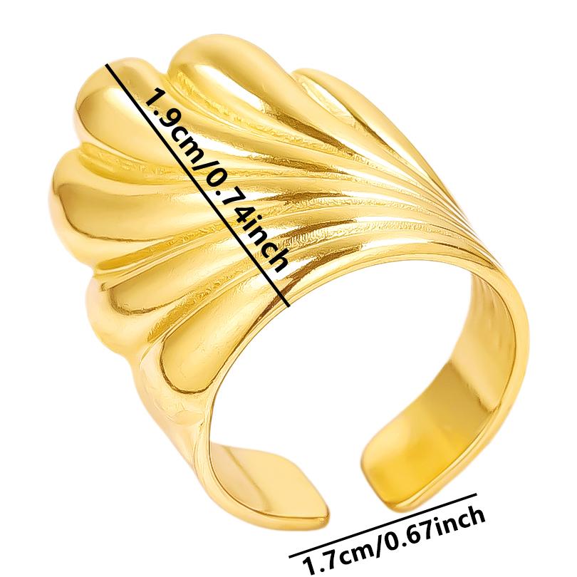 Real Gold Plated Sea Animal Ring Open Adjustable Stainless Steel Rings For Women Men Accessories PVD Ocean Beach Jewelry Anillos