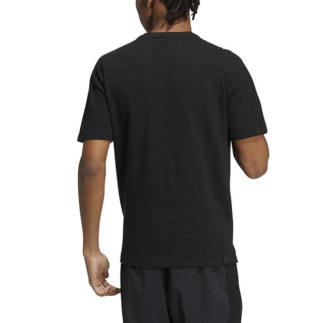 adidas T Shirts Men's Black Crew Neck Moderate Straight Fit HE5172