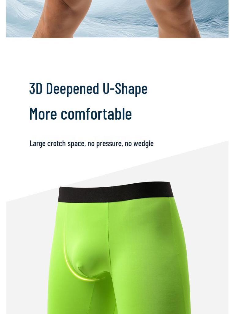 Herren Schnelltrocknende Eis-Seide Boxer Briefs: Leicht, Atmungsaktiv, Scheuerfest, Verlängerter Schritt