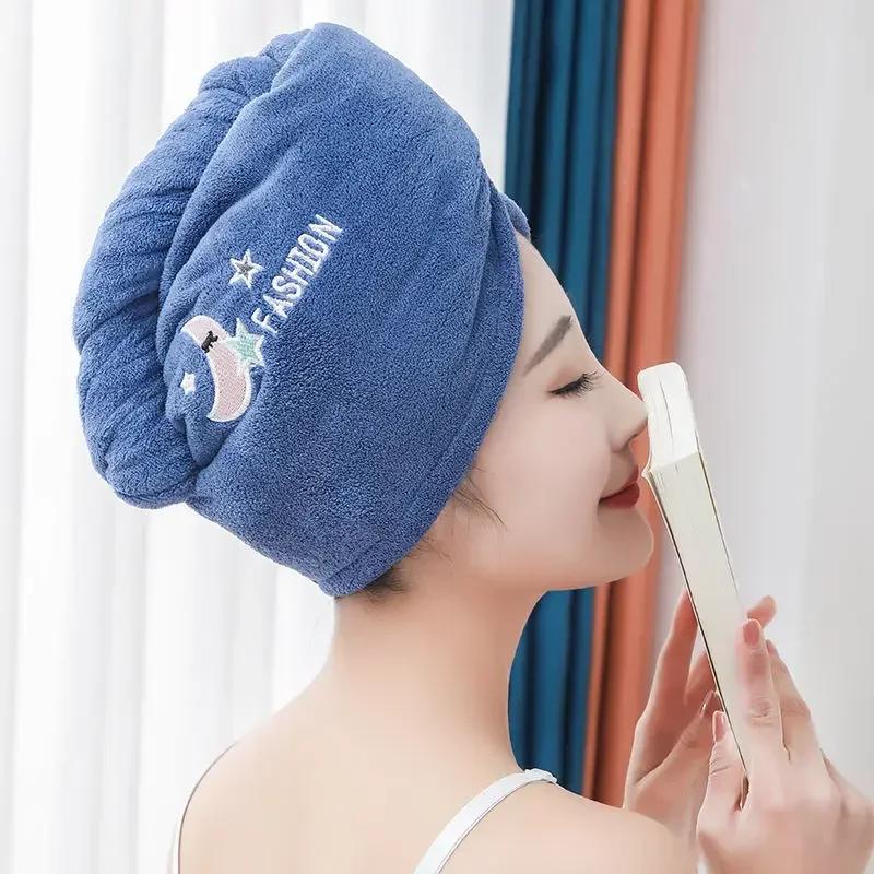 Hot Quickly Dry Hair Hat Super Absorbent Soft Bathroom Women Head Towels Girls Cute Hair Towel Hair Dry Wrap Bonnets