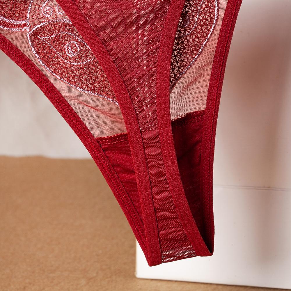 Erotic Panties Women Sexy Embroidery Thongs Transparent Hollow Girls Underwear Bikini Cute G-Strings