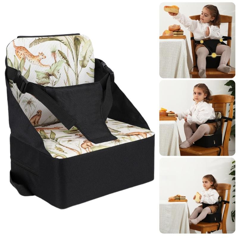 Cestovní podložka na dětskou sedačku, skládací polštářek na jídelní židličku s více ochrannými pásy pro jídelní židle