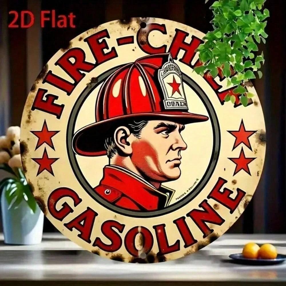Vintage Texaco Fire Chief Metal Tin Sign 14x20 Inches Retro Man Cave Garage Wall Art Decor Weatherproof Aluminum