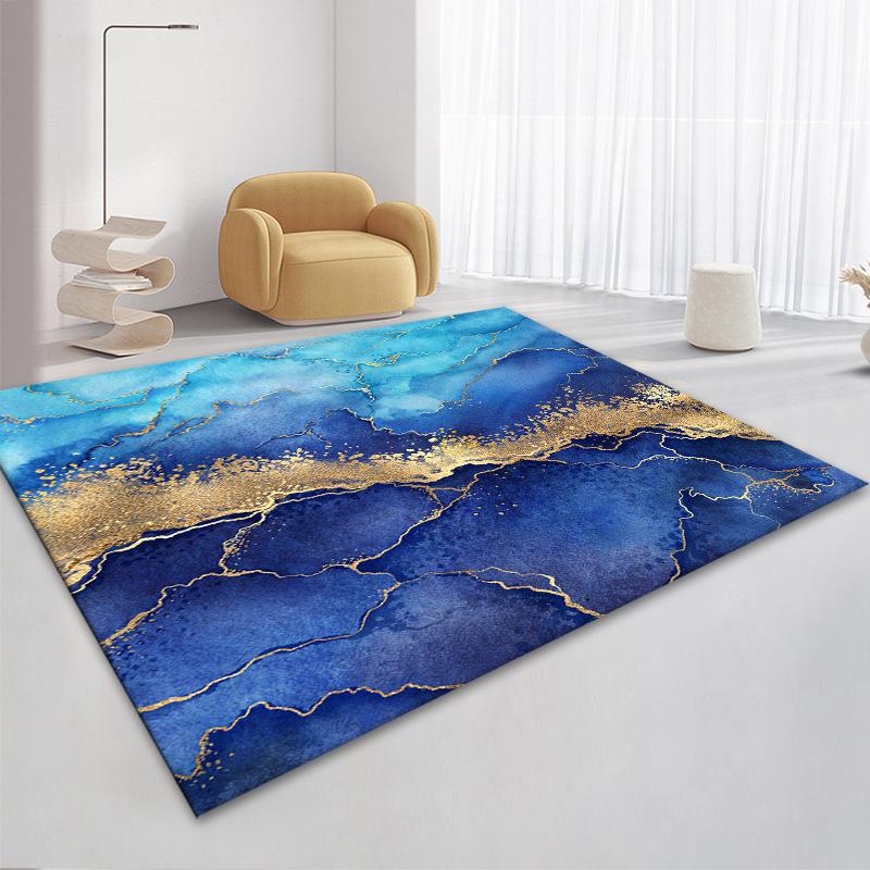 3D Nordic Black Golden Marble Carpet Colorful Geometric Area Rug for Living Room Bedroom Sofa Doormat Non-slip Floor Mat
