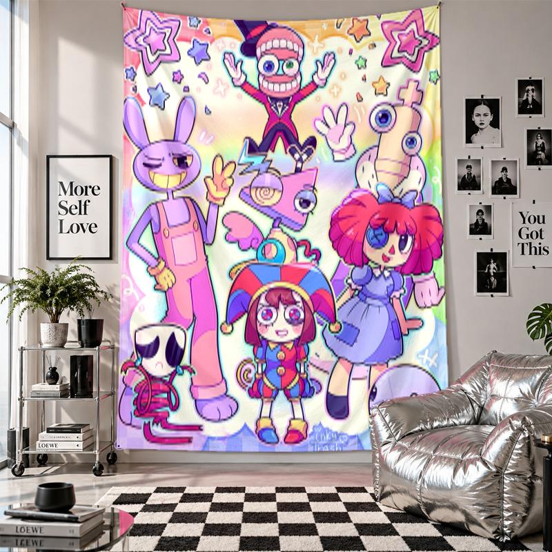 Wall TapestryDigital Circus Art Hanging Cloth Decorative Background Cover for Room Decoration
