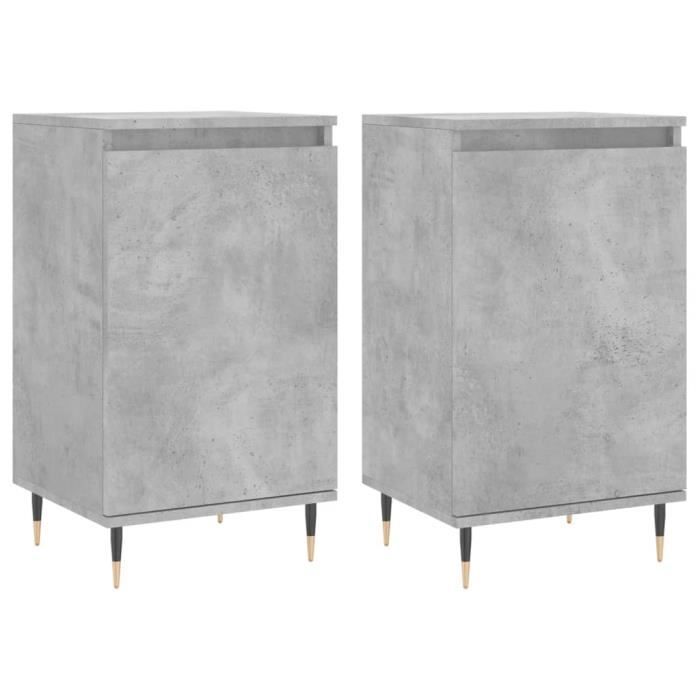 VidaXL Buffets 2 pcs gris béton 40x35x70 cm bois d'ingénierie 831045