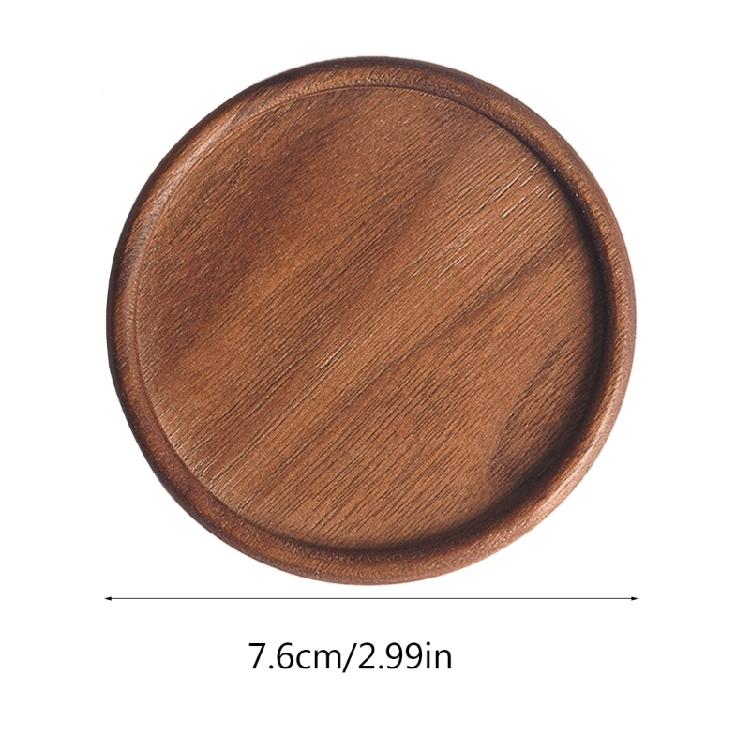 Set of 4 Wooden Drink Coaster Cup Coaster Round Wood Mats Pad Kitchen Placemats