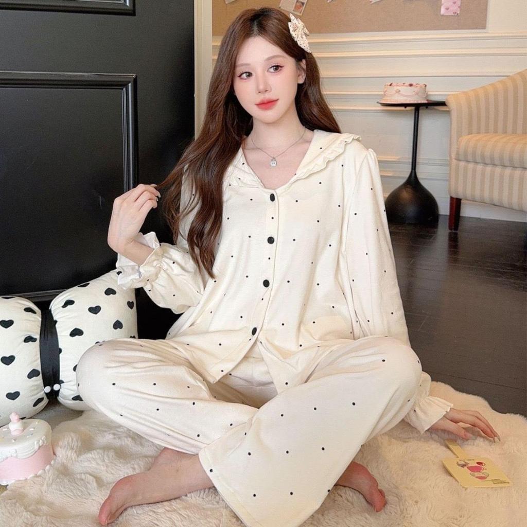 Damen Samt Pünktchen Langarm Schlafanzug Set - Beidseitiger Fleece, Verdickte Homewear für Herbst/Winter 2025