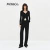 MO&Co. 2025 Spring Mid-Waist Straight-Leg Trousers with Belt