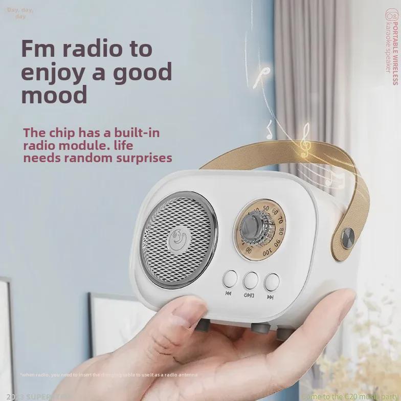 Retro Bluetooth KTV Microphone & Speaker: Portable Wireless Birthday Gift for Girls