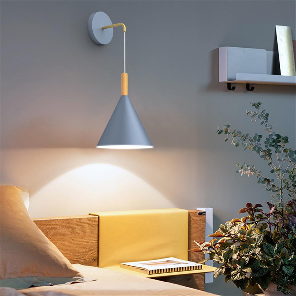 Modern Indoor LED Wall Lamp Black White Gray Bedroom Bedside Wall Light Aisle Corridor Single Head Wall Lamp Luminaire Sconce