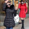 Ladies Winter Puffer Jacket Fur Hooded Padded Quilte Coat Women Long Parka Coat