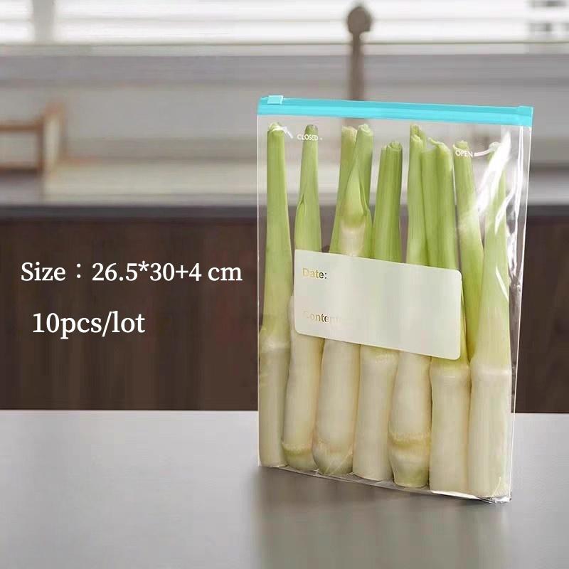 Food Storage Bag Organizer Thickened Sealed Fresh Keeping Zipper Slider Fridge Freezer Storage Bag for Vegetables Fruits Grains Cereals