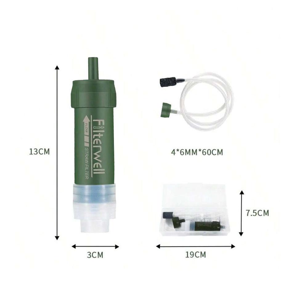 Venkovní Mini Vodní Filtr Brčko Kempování Čištění Přenosný Turistický Čistič Vody pro Přežití nebo Nouzové Zásoby