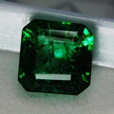 Natural Green Emerald Loose Gemstone Square Cut 10 Ct Colombian for Jewelry Making and Crafts