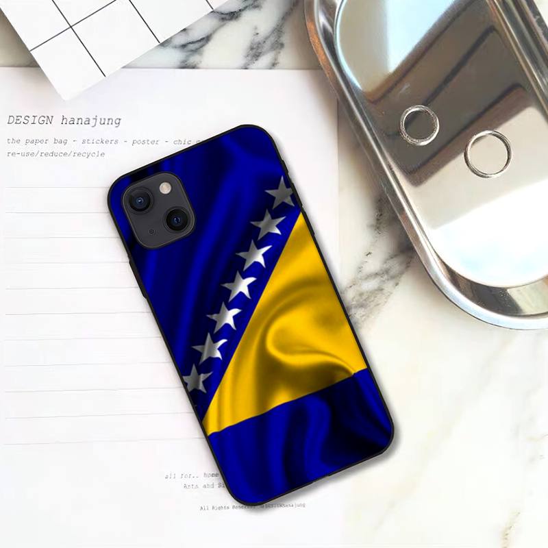 Bosnia Flag Phone Case For iPhone 11 12 Mini 13 Pro XS Max X 8 7 6s Plus 5 SE XR Shell