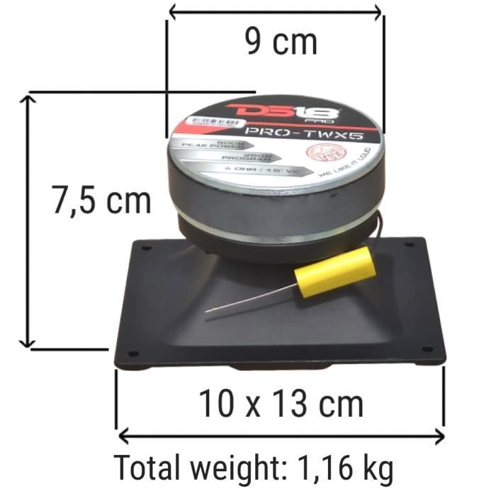 1 DS18 PRO-TWX5 PROTWX5 Super Tweeter 4 X 5" 10 X 13 Cm Moteur À Compression 250 Watts Rms 500 Watts Max 4 Ohms 107 Db Spl, 1 Pièce