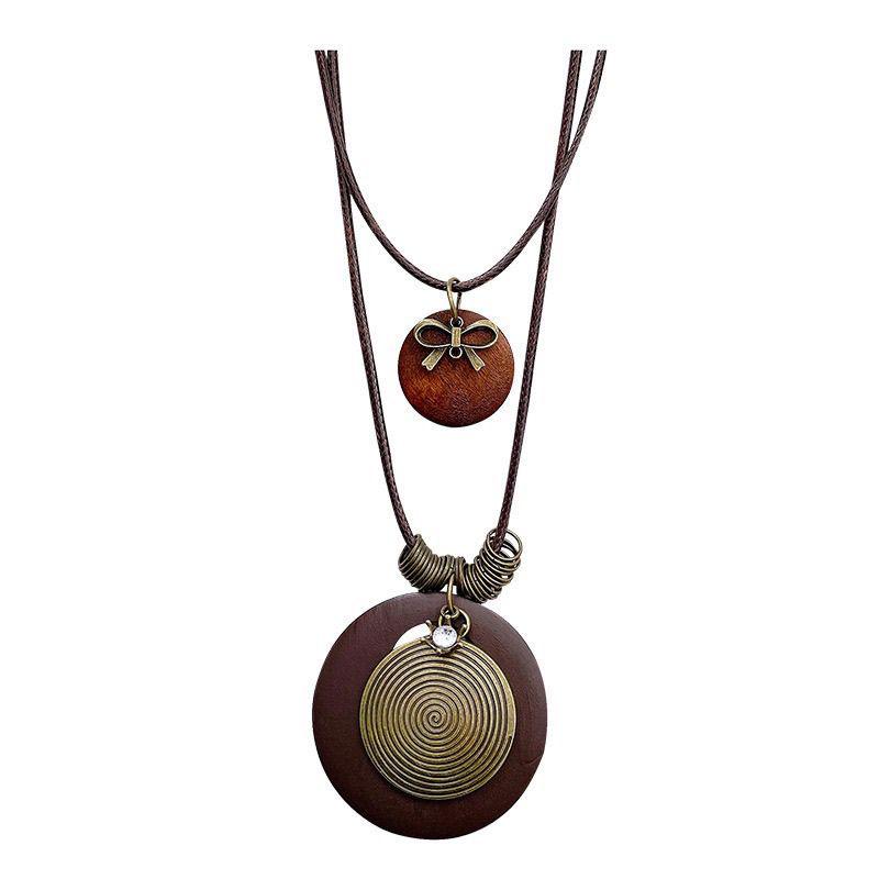 Bohemian Retro Antik Bronze Lange Halskette für Damen - Herbst/Winter Kollektion 2025