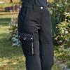 CHALLENGER Women'S Woven Mix Cargo Pocket Bootcut Padded Pants Black