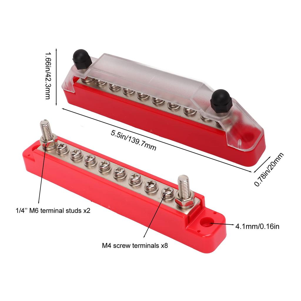 Busbar for ships, power distribution block for boats and vehicles