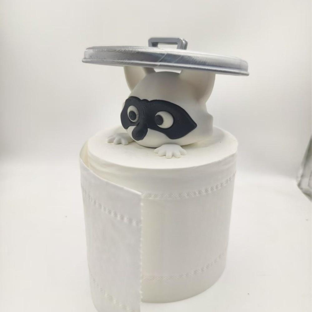 Cute Raccoon Paper Towel Holder Nifty Creative Ornaments Toilet Roll Holder 3D Printing Toilet Paper Holder for Bathroom