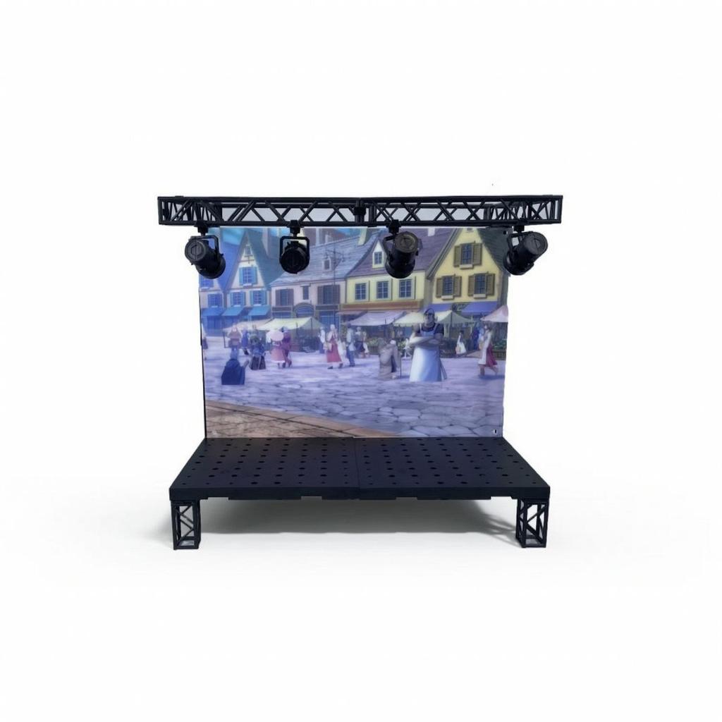 Display Stage with Lights DioramaStyle Figure Modular for Collectors, Photographers,