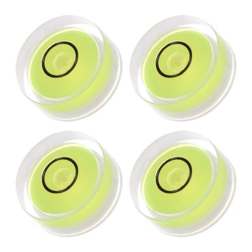 Kozelo Set of 4 Small Round Bubble Levels, 15mm Diameter, 6mm Thick, Mini Round RV Leveling Tool for Travel Trailers, Lime