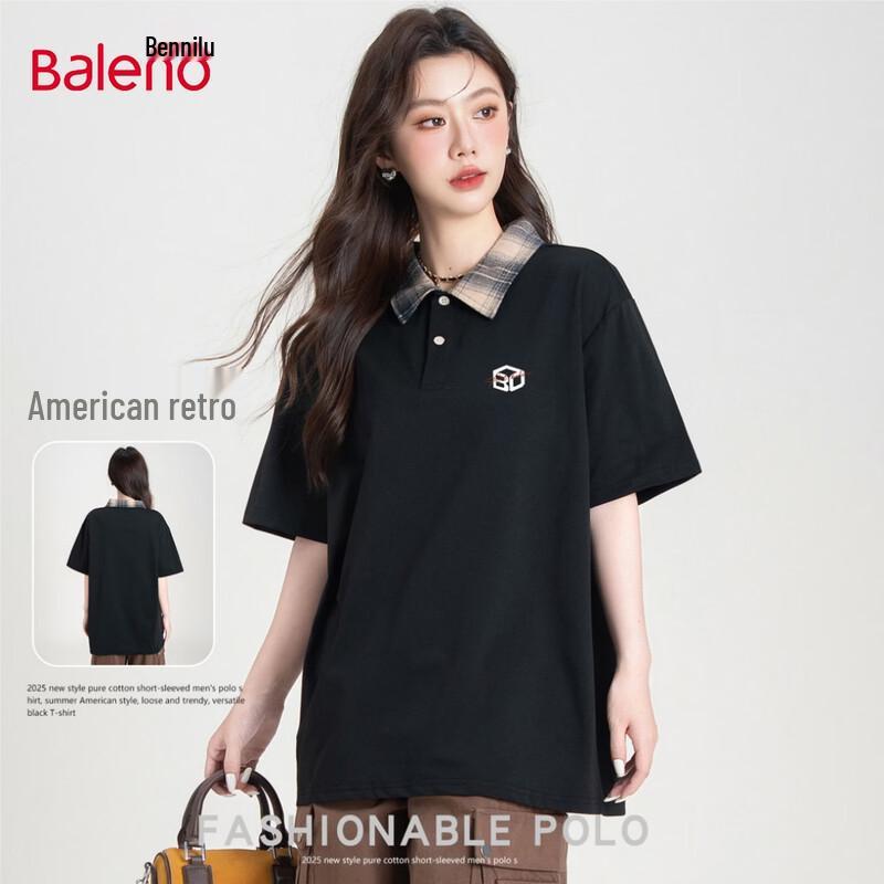 Baleno Men's Loose-Fit Plaid Short-Sleeve Polo Shirt