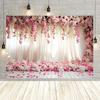 Roze Bloem Fotografie Achtergrond - Bruiloft Bloemen Achtergrond, Verjaardags Banner, Feestartikelen Decoratie