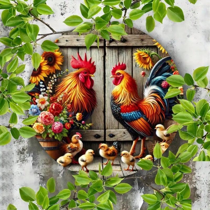 Vintage Rooster Metal Wall Art Home Decor Rustic Farmhouse Garden Garage
