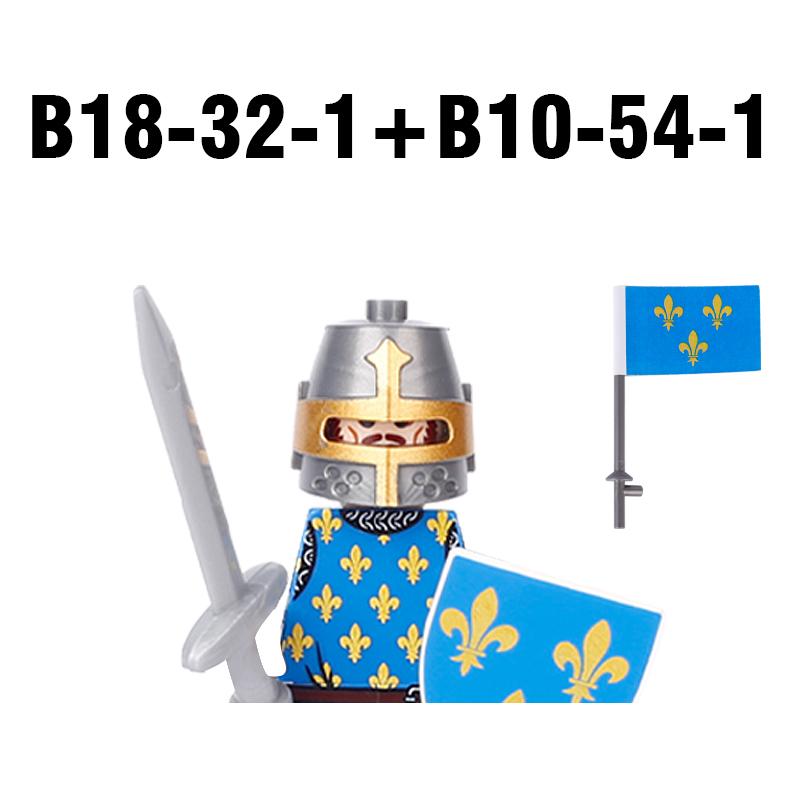 MOC Medieval Military Castle Weapon Roman Knight Helmet Shield Accessories Building Blocks Green Dragon Lion Crusader Bricks Toy