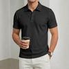 2026 Men's New Style Short-Sleeved T-Shirt, Polo Shirt, Solid Plaid Short-Sleeved T-Shirt, Casual Loose Collared Shirt, Men's T-Shirt