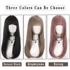 Women's Wig Lolita Synthetic Long Straight Black Brown Fake False Hair Natural Cosplay Wigs With Bangs High Temperture