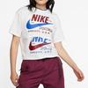 Nike T-shirt a maniche corte Patchwork Doppio Logo Donna Top Bianco CJ2040-100