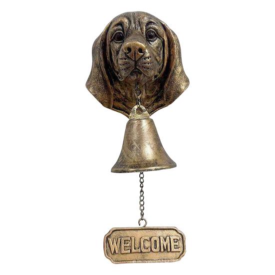 Dog Welcome Bell Vintage Shopkeepers Bell Wall Mounted Dog Door Bell with Welcome Sign for Farmhouse Home Front Door Entrance
