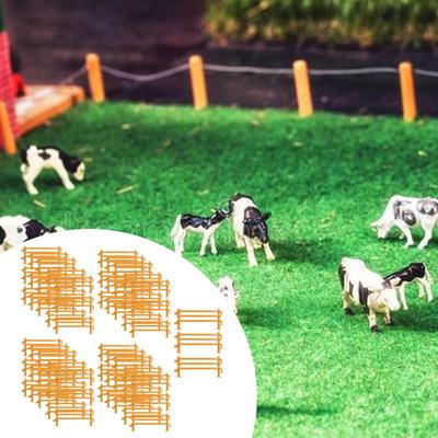 60 Pieces Miniature Farm Fence Playset Layout Decoration, Pretend, Corral Fencing Panels for