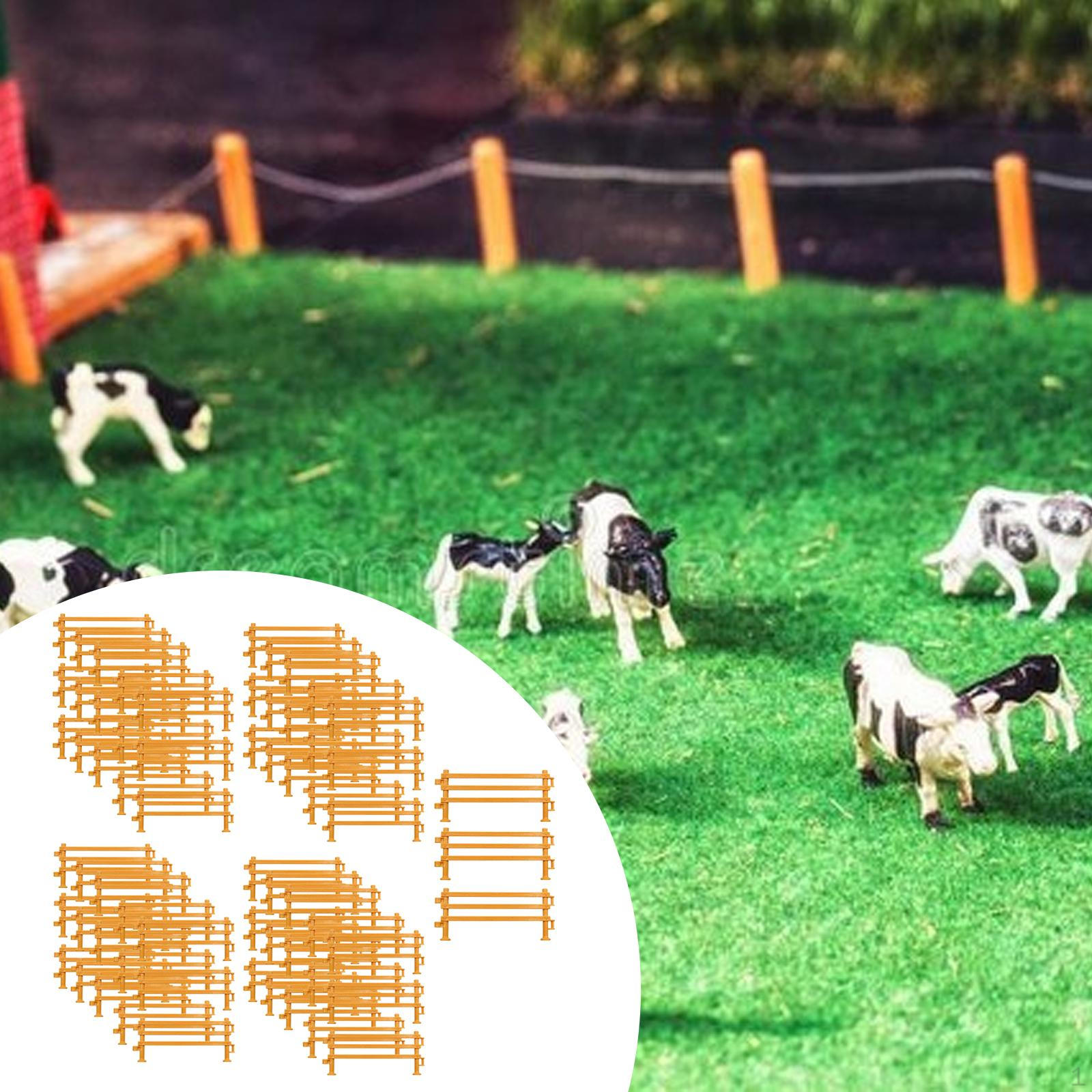 

60 штук Миниатюрный Набор Фермерского Забора, Декорация для Макетной Композиции, Имитация, Панели Забора для Загона для