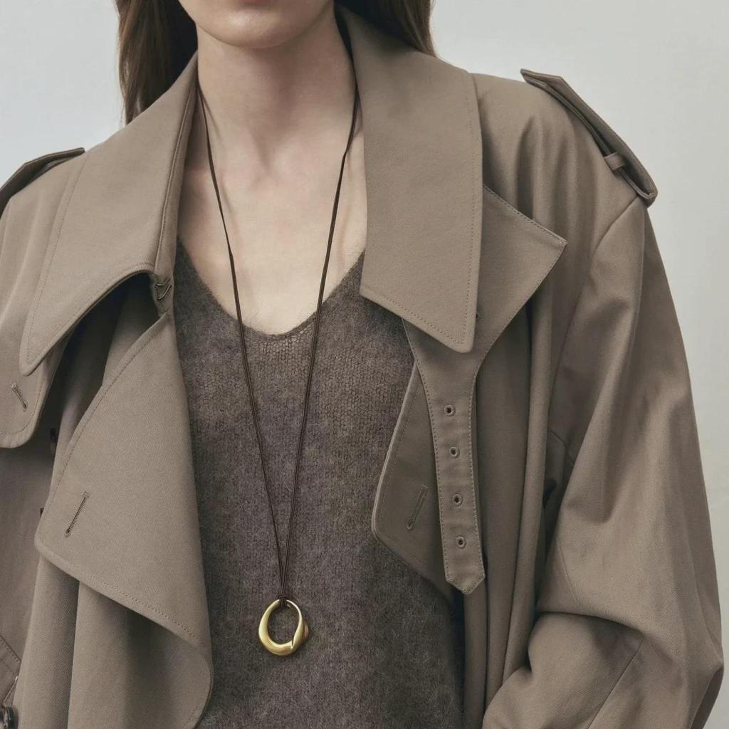 Elegantní čínský styl koženého lana kondenzační prsten přívěsek náhrdelník pro ženy