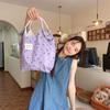 Tote Bag Sozakka Floral Bag Simple Canvas Commute Flower Handbag Shopping Bag Underarm Bag Single Shoulder Bag Unisex