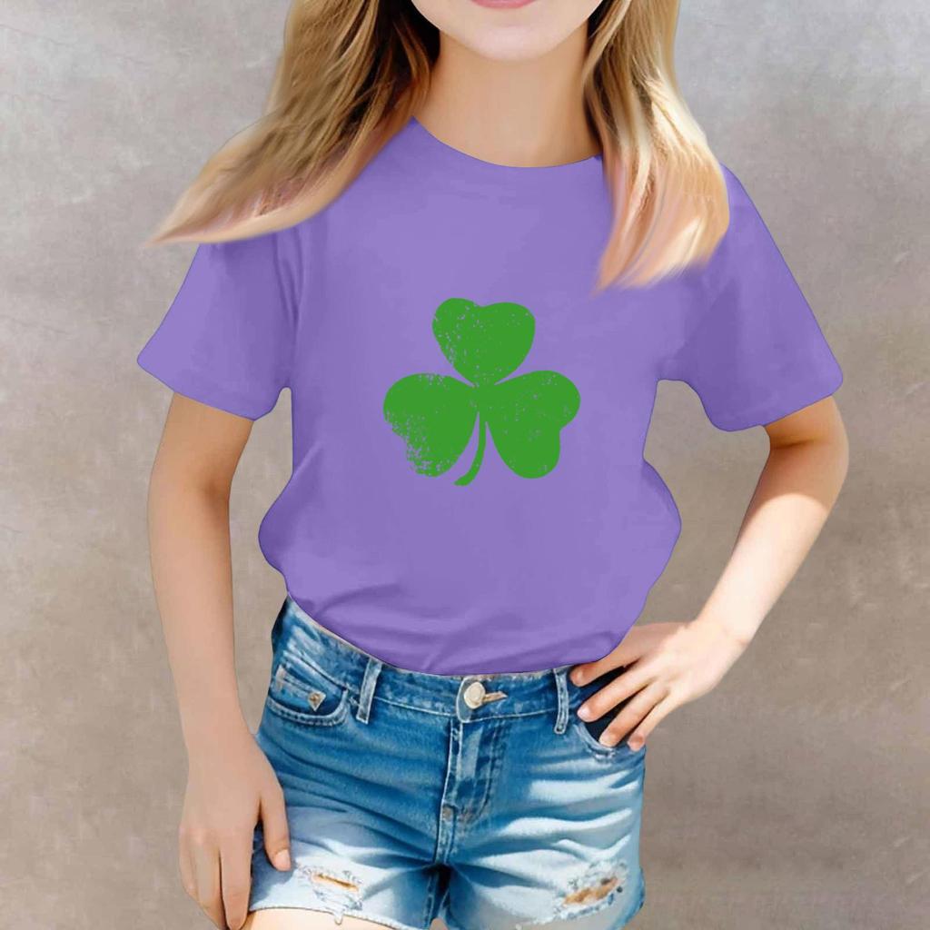 St. Patrick's Day Toddler Girl Boy T-Shirts Kids Top Boys And Girls Printed Short Sleeved T-shirt