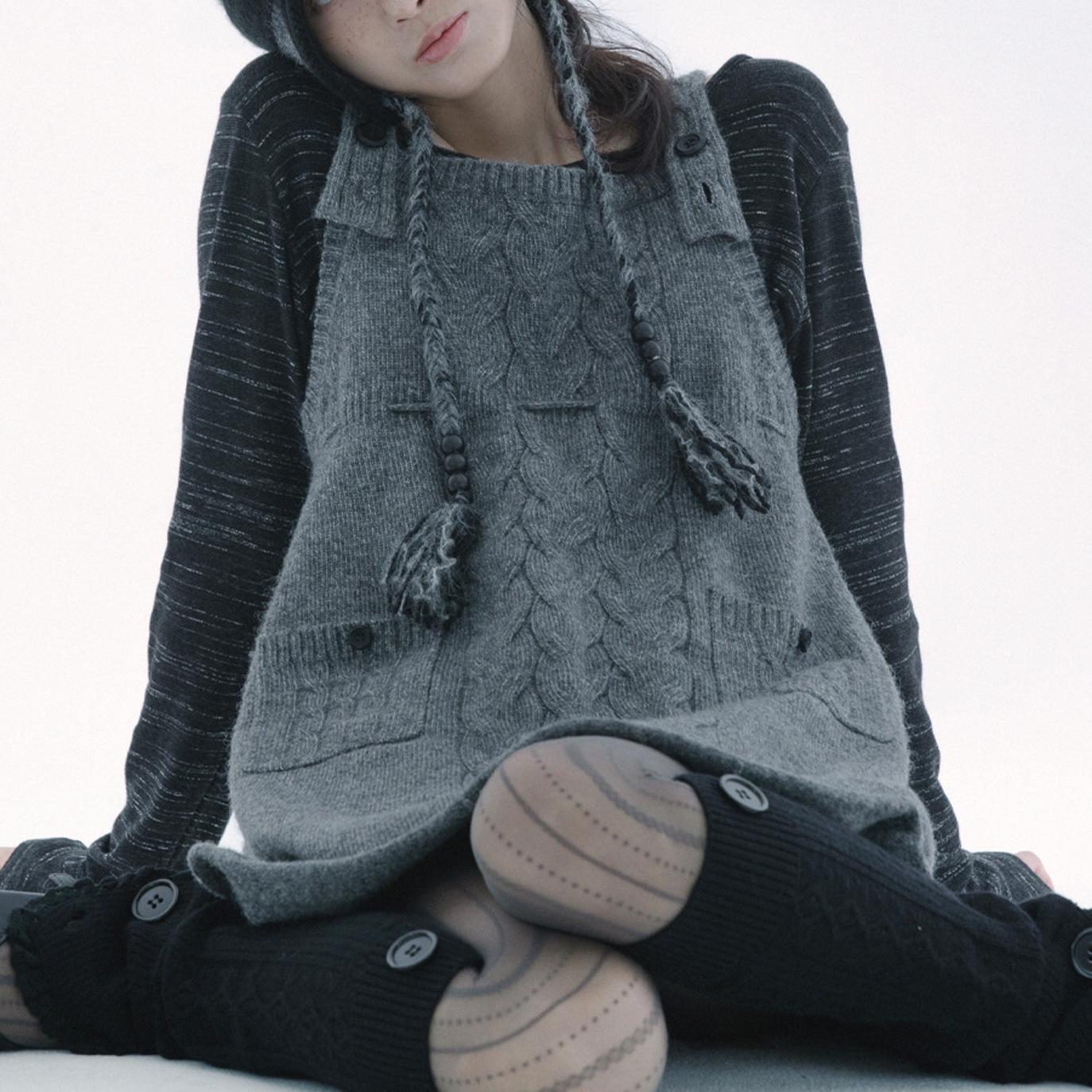 

В наличии: Обними свою кожу Корейское платье-свитер крупной вязки - Винтажный стиль, средней длины для женщин Large