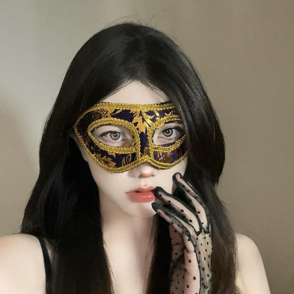 Mască de față sexy din dantelă cu pene - Accesoriu de petrecere mascat pentru Halloween