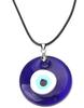 1pc Evil Eye Pendant Necklace Glass Leather Rope Chain Turkish Protect Lucky Necklace for Women Men